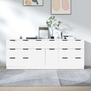 3 Piece Sideboards White Engineered Wood