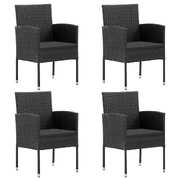 Garden Chairs 4 pcs Poly Rattan Black