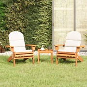 3-Piece Solid Acacia Adirondack Garden Lounge Set