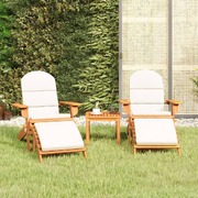 3-Piece Adirondack Garden Lounge Collection in Solid Acacia