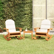 3-Piece Solid Acacia Adirondack Garden Lounge Ensemble