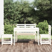 4-Piece White Solid Pine Wood Garden Dining Set