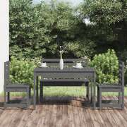 4-Piece Grey Solid Pine Wood Garden Dining Ensemble