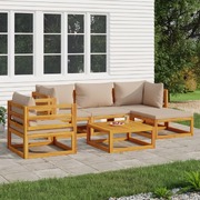 6-Piece Solid Wood Garden Lounge Set