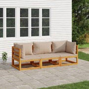 3-Piece Solid Wood Garden Lounge Set