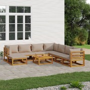 9-Piece Solid Wood Garden Lounge Set