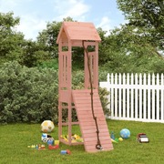 Summit Hideaway: Solid Wood Douglas Playhouse with Climbing Wall