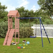 Summit Hideaway: Solid Wood Douglas Playhouse with Climbing Wall Swing