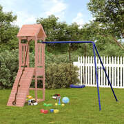 Summit Hideaway: Solid Wood Douglas Playhouse with Climbing Wall Swing