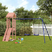 Summit Hideaway: Solid Wood Douglas Playhouse with Climbing Wall Swings