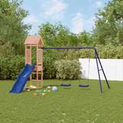 Adventure Junction: A Unique Solid Wood Playhouse featuring Slide and Swings