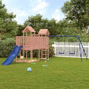 Adventure Haven: Solid Wood Douglas Playhouse with Slide and Swings