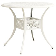 Garden Table White Cast Aluminium