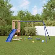 Douglas Deluxe Adventure Set: Solid Wood Playhouse with Slide and Swings
