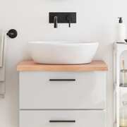 Bathroom Countertop Light BrownTreated Solid Wood