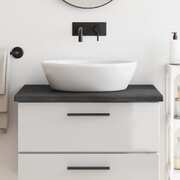 Contemporary Chic: Dark Grey Treated Solid Wood Bathroom Countertop