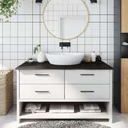 Bathroom Countertop Dark Grey Treated Solid Wood