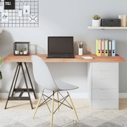Natural Elegance: Oak Treated Light Brown Solid Wood Table Top 