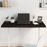 Dark Grey Treated Solid Wood Table Top with Oak