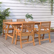 EcoSerenity: Handcrafted 4-Piece Garden Chairs Ensemble in Solid Acacia Wood