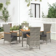 Comfort and Style Combined: Grey Poly Rattan 5-Piece Garden Dining Set