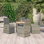 Modern Garden Gathering: Grey Poly Rattan 5-Piece Dining Set