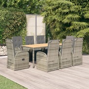 Modern Garden Gathering: Grey Poly Rattan 9-Piece Dining Set