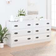 Elegant 2-Piece High Gloss White Engineered Wood Dining Ensemble