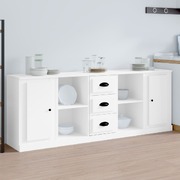 Elegant 3-Piece White Engineered Wood Sideboard Set