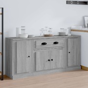 Contemporary Trio of Grey Sonoma Engineered Wood Sideboards