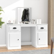 Classic White Vanity: A Stylish Dressing Table with Mirror