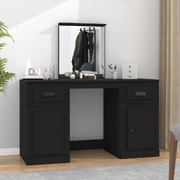 Classic Black Vanity: A Stylish Dressing Table with Mirror