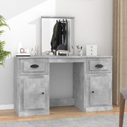 Classic Concrete Grey Vanity: A Stylish Dressing Table with Mirror