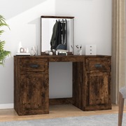 Classic Smoked Oak Vanity: A Stylish Dressing Table with Mirror