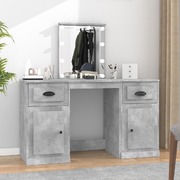 Classic Concrete Grey Vanity: A Stylish Dressing Table with LED