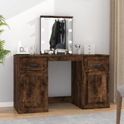 Classic Smoked Oak Vanity: A Stylish Dressing Table with LED