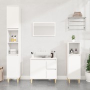 Modern Luxury White Engineered Wood 3-Piece Bathroom Furniture