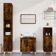 Smoked Oak Bathroom Trio: Engineered Wood 3-Piece Furniture