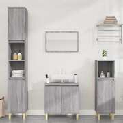 Grey Sonoma Bathroom Trio: Engineered Wood 3-Piece Furniture