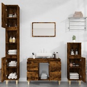 Smoked Oak Bathroom Engineered Wood 3-Pcs Furniture Elegance