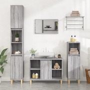 Elegant Grey Sonoma Engineered Wood 3-Piece Bathroom