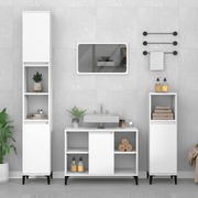 Contemporary 3-Pcs White Engineered Wooden Bath Set