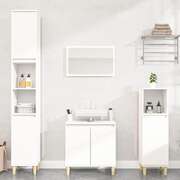 Contemporary 4-Pcs White Engineered Wooden Bath Set
