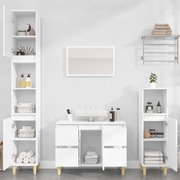 Complete White Wood Trio for Your Bath: 4-Piece Furniture Set