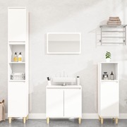 Contemporary 3-Part White Engineered Wooden Bath Set