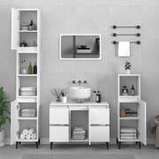3 Pcs Bathroom Furnishings in Engineered White Wood