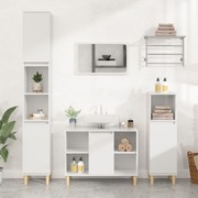 Elegant Glossy White Engineered Wood 3-Piece Bath Furnishing Ensemble