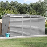 Sleek Serenity: Light Grey Galvanised Steel Garden Shed