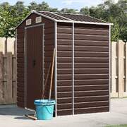 Rustic Charm Sanctuary: Brown Galvanised Steel Garden Shed 