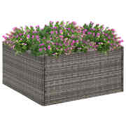 Garden Planter Poly Rattan Grey